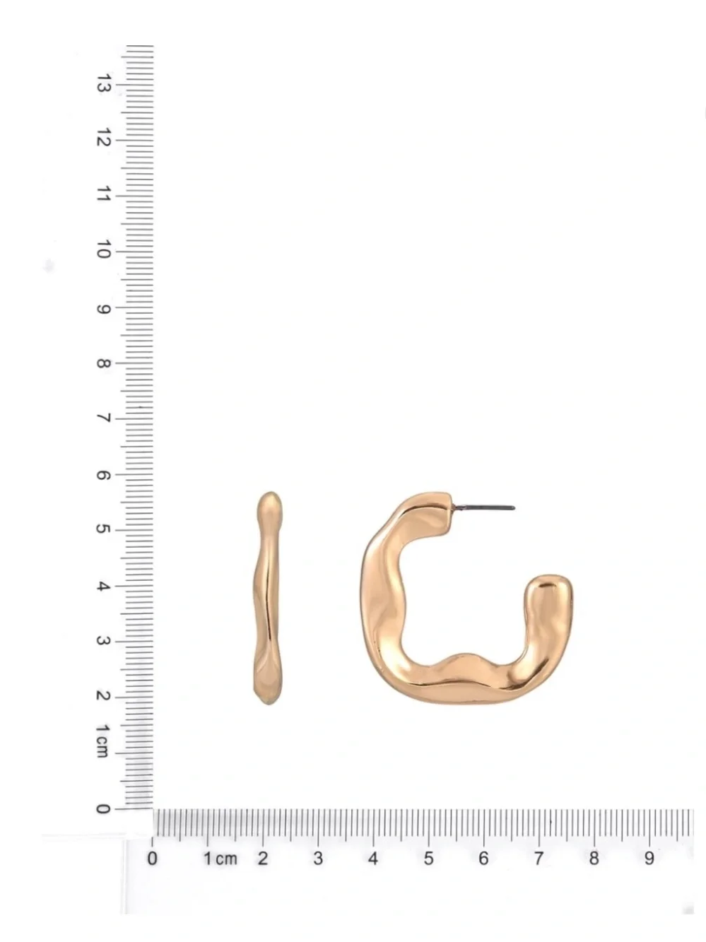 Gold Wavy Hoop Earrings